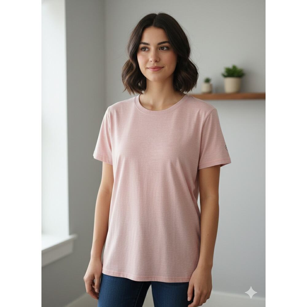 Ariat AriatTEK Women's Pink Logo Crew Neck Short Sleeve Jersey T-Shirt XL